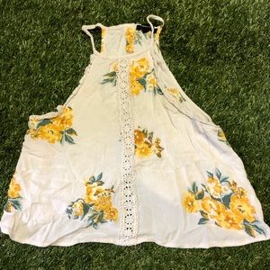 Kendall & Kylie white flowy tank top with flowers